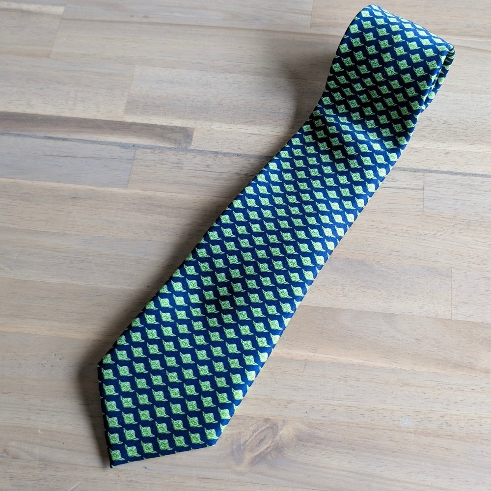 Star Wars Yoda Mens Neck Tie Navy Blue Green